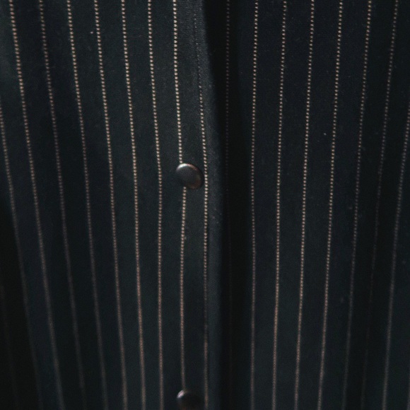 Pinstripe Baseball Style Long Jacket - Picture 3 of 4